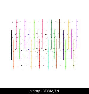 Abstract colorful vertical lines graphic representation on a white background Stock Vector