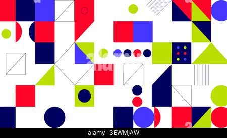 Geometric abstract shapes and patterns in colors with geometric, abstract Stock Vector