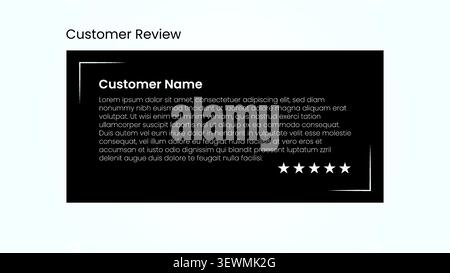 Customer review section with placeholder text and star ratings, customer feedbac Stock Vector