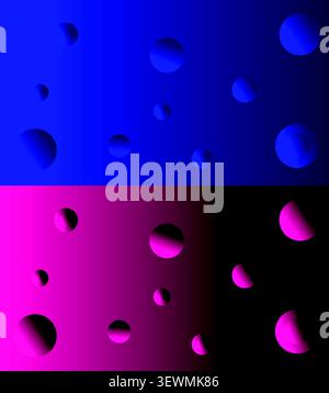 Split gradient background with floating circles abstract background modern art Stock Vector