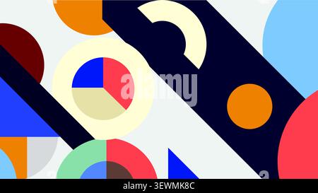 Abstract geometric pattern with circles and arcs abstract background pie chart Stock Vector
