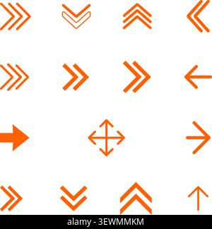 Orange Arrows Collection: Various Styles for Direction, Navigation, and Data Stock Vector