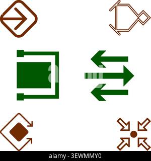 Colorful organizational chart and flowchart elements with arrows Stock Vector