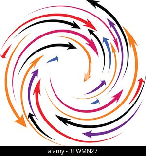 Swirling Arrows Abstract Graphic d Stock Vector