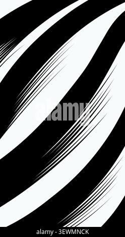 Abstract brush strokes pattern in navy blue and white with hand drawn, raw art Stock Vector