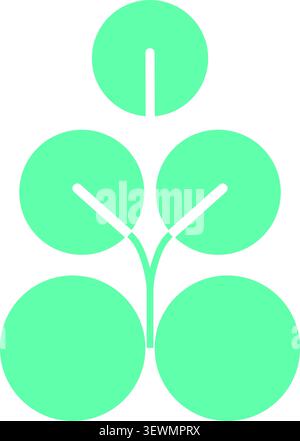 Diverse Leaf Icons in Square Frames - Color Palette with Leaf Icon Stock Vector