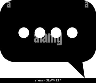 Dark Chat Bubble Icon with Typing Dots Vector Graphic with Speech Bubble Stock Vector