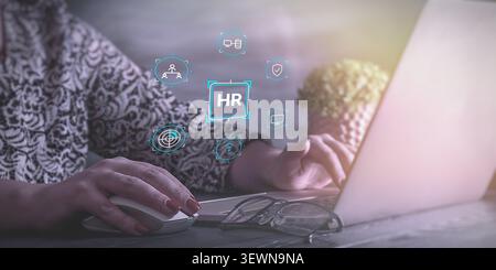 Modern concept of Human Resources management and digital transformation. Stock Photo