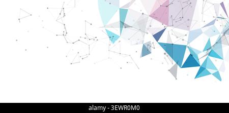 Technology abstract geometric polygon network background digital connection nodes, triangles, business design Stock Vector