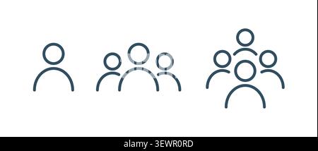 Person team group user silhouette human line icon. Social person teamwork profile icon Stock Vector