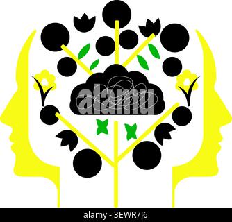 Biodiversity concept vector showing ecosystem growth environmental harmony and human responsibility Stock Vector