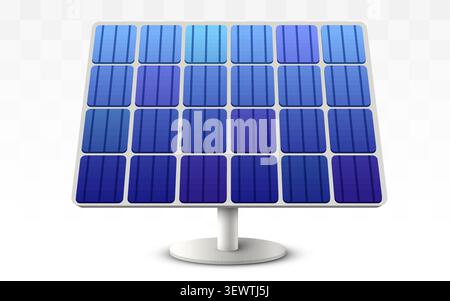 Solar panel icon for renewable energy concept. Sustainable power source for eco friendly design. Vector illustration Stock Vector