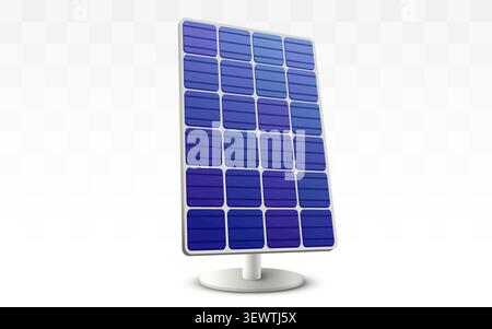 Solar panel icon for renewable energy concept. Sustainable power source for modern eco technology. Vector illustration Stock Vector