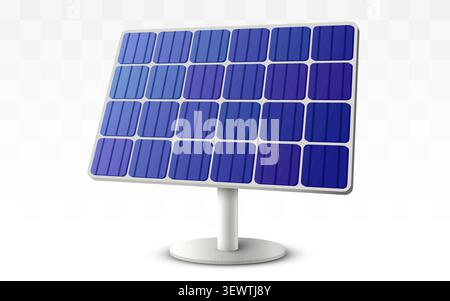 Modern solar panel isolated on white background. Clean energy source for your eco-friendly design. Vector illustration Stock Vector