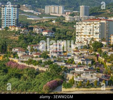 Aerial view of modern residential villas and apartment buildings ...