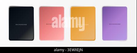 Set realistic black, gold, pink, violet rectangle frames. Vector realistic borders for posters, flyers. Shiny luxury frame. Banner shadow effects. Stock Vector