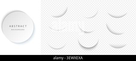 Set of vector shadow effects isolated on transparent background. Object for letters, banners, paper, package pack, poster, mockup.  Stock Vector