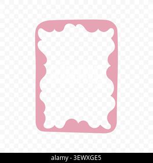Pink Hand Drawn Wavy Frame Stock Vector
