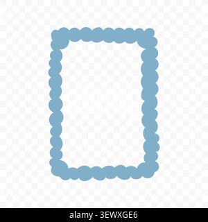 Blue Hand Drawn Scalloped Frame Stock Vector