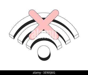 No signal black and white gaming reaction Stock Vector