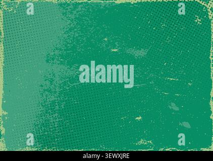 Paper green ripped old blue background. Grunge textured pattern paper halftone. Retro wall concrete. Stock Vector