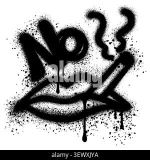 graffiti No smoking text sprayed in black over white. Stock Vector