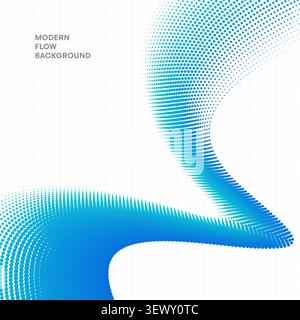 Modern Blue Fluid Flowing Particle Background for Social Media Banner Stock Vector