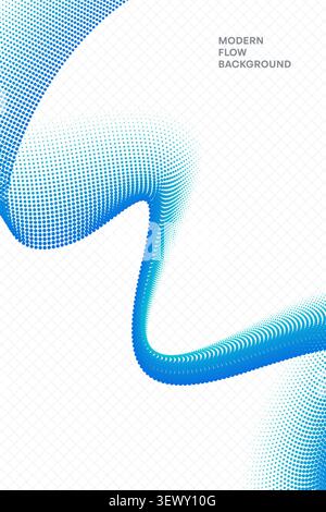 Modern Blue Fluid Flowing Particle Background for Poster and Cover Design Stock Vector
