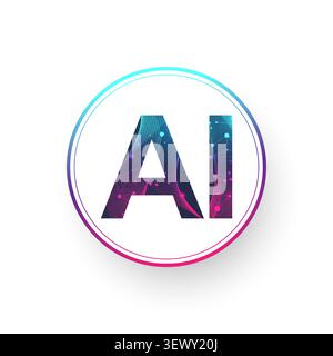 AI Banner Concept In The Digital Style. Minimal Ideas Design Element For Internet Technology. Futuristic Technology Concept Artificial Intelligence Stock Vector