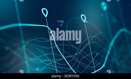 Stock exchange trading chart shows price movements and trends over time Stock Photo
