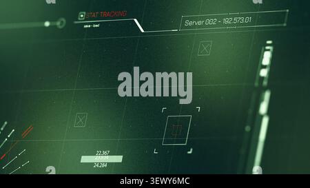 Surveillance system interface displaying facial recognition tracking data Stock Photo