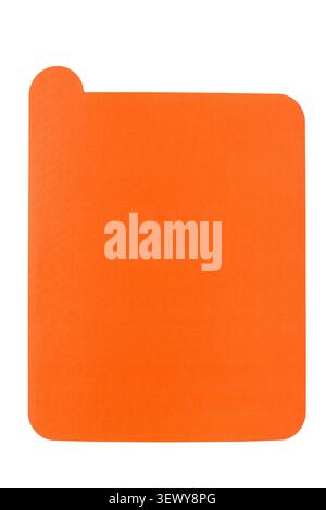 Blank orange color sticker note isolated on white background Stock Photo