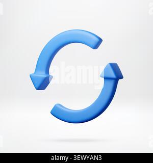3D circular arrow icon, data synchronization. Stock Vector