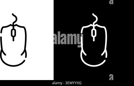 Computer Mouse Line Icon Set. Digital Navigation, User Interface, And Peripheral Device Outline Symbol Collection. Technology And Computing Essentials Stock Vector
