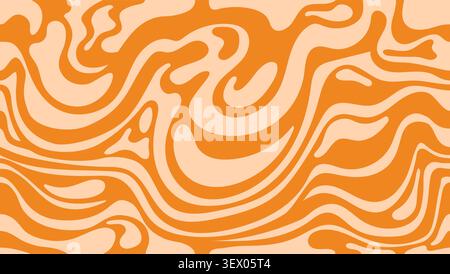 Wavy caramel pattern. Swirl milk chocolate seamless texture, wave creamy toffee liquid drip splash sauce syrup peanut butter candy cream dessert background neat vector illustration original artwork Stock Vector