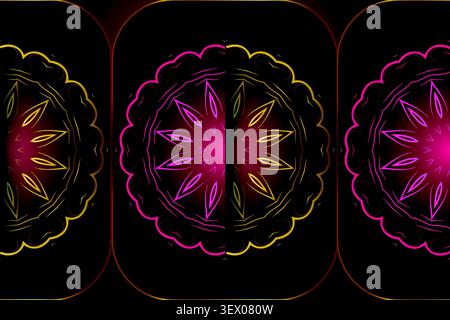luxury maroon gold mandala kaleidoscope design Stock Vector
