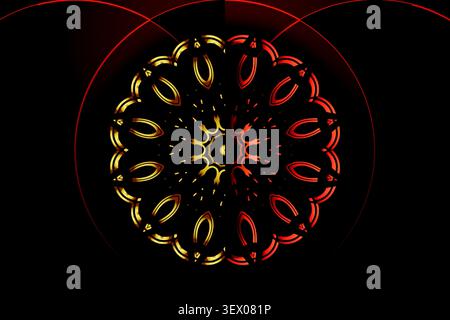 premium rich red geometric mandala design Stock Vector