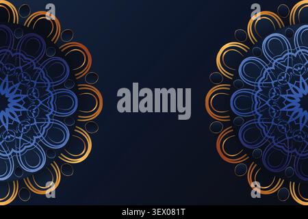 ornate navy gold abstract mandala texture Stock Vector