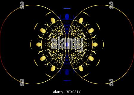 decorative gold mandala geometric backdrop Stock Vector