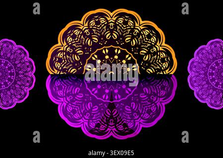 vibrant pink gold ornamental wallpaper Stock Vector