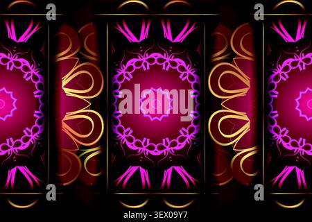 modern pink gold mandala decorative design Stock Vector