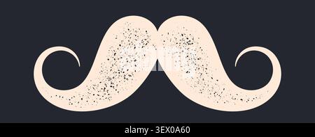 Moustache. Silhouette black white moustache Stock Vector