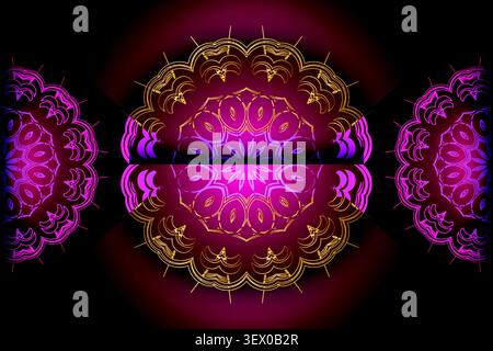 elegant gold glowing floral mandala pattern Stock Vector