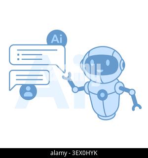 AI robot assistant in dialogue with user Stock Vector