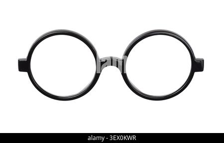 Black plastik glasses isolated on white background Stock Photo