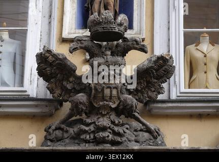 Imperial Eagle Coat of Arms in Graz, Styria, Austria Stock Photo