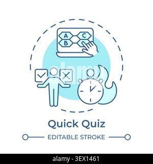 Quick quiz soft blue concept icon Stock Vector