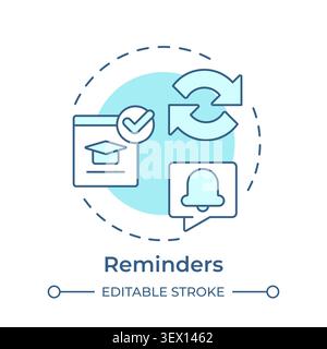 Reminders soft blue concept icon Stock Vector