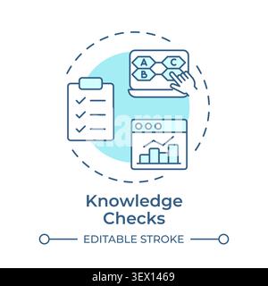 Knowledge checks soft blue concept icon Stock Vector