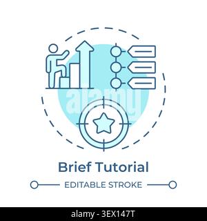 Brief tutorial soft blue concept icon Stock Vector